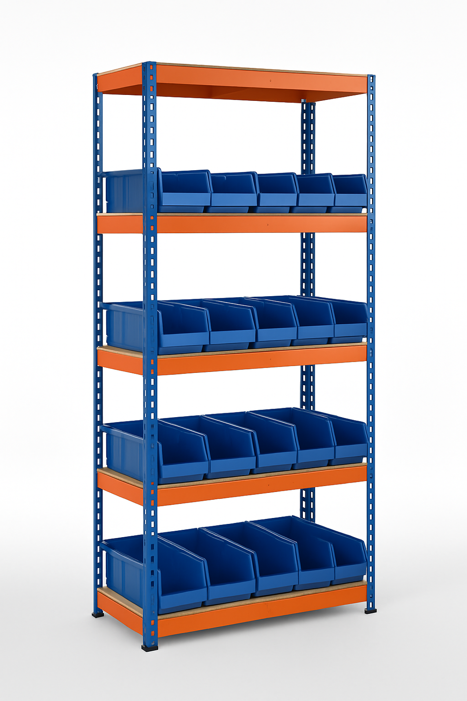 Heavy Duty Racking 5 Tier Shelving 1800mm H x 750mm W x 300mm D with 12 Picking Bins