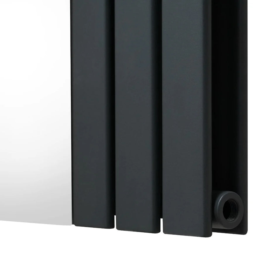 Luxury Flat Mirror Radiator - 1800mm x 425mm - Anthracite Grey