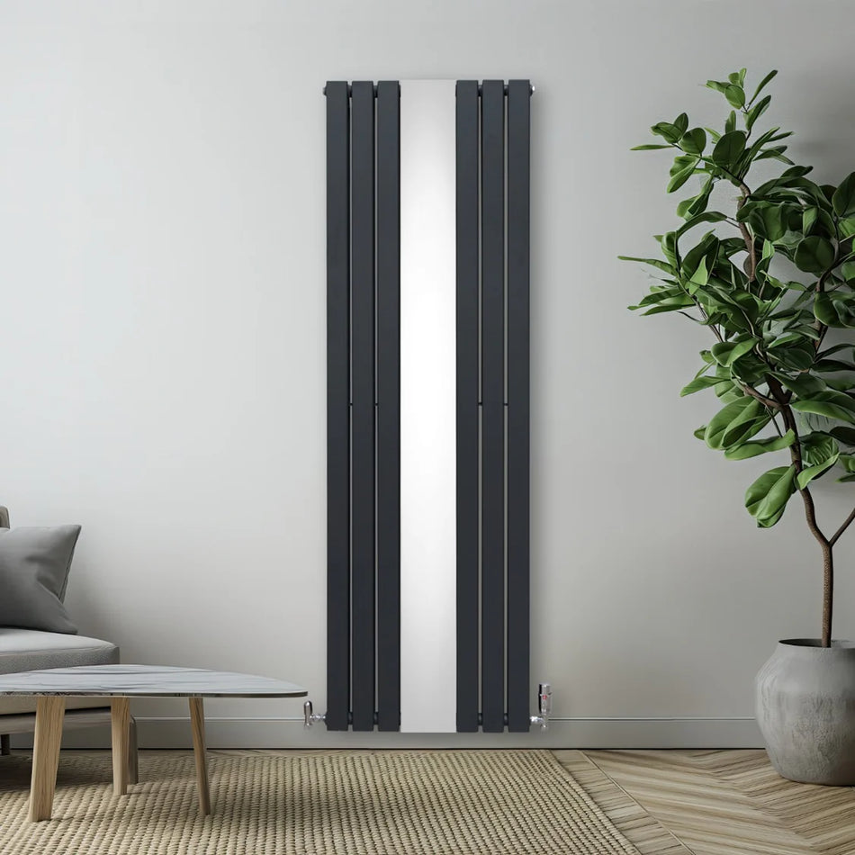 Luxury Flat Mirror Radiator - 1800mm x 500mm - Anthracite Grey