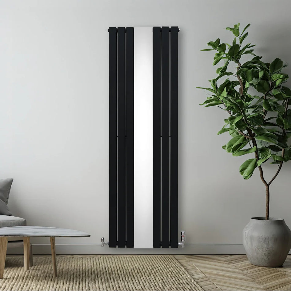 Luxury Flat Mirror Radiator - 1800mm x 565mm - Black