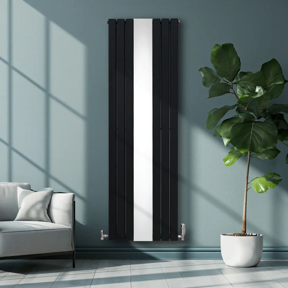 Luxury Flat Mirror Radiator - 1800mm x 565mm - Black