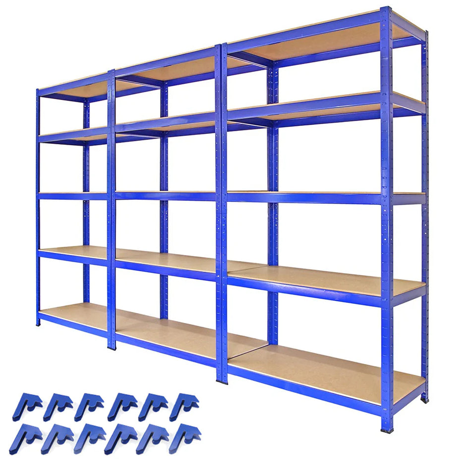 270cm - 3 x RaxWorks 90cm Blue Racking With Bay Connectors