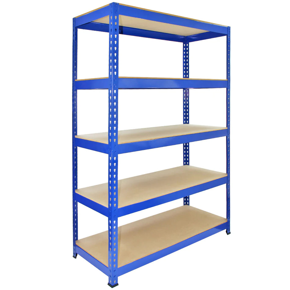 10 x Q-RaxWorks Blue Metal Shelving Units - 120cm x 180cm x 50cm