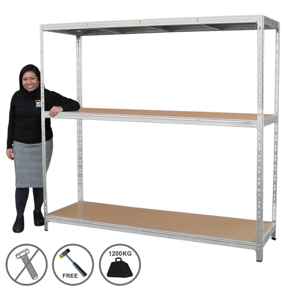 200cm Galvanised Steel Heavy-Duty Racking Unit