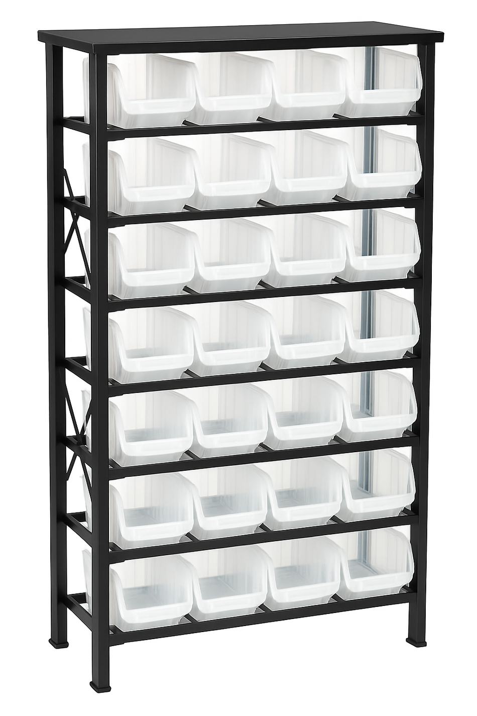 Commercial Storage Heavy Duty Shelving Unit 7 Shelves With 28 Storage bins 820x280x1500mm