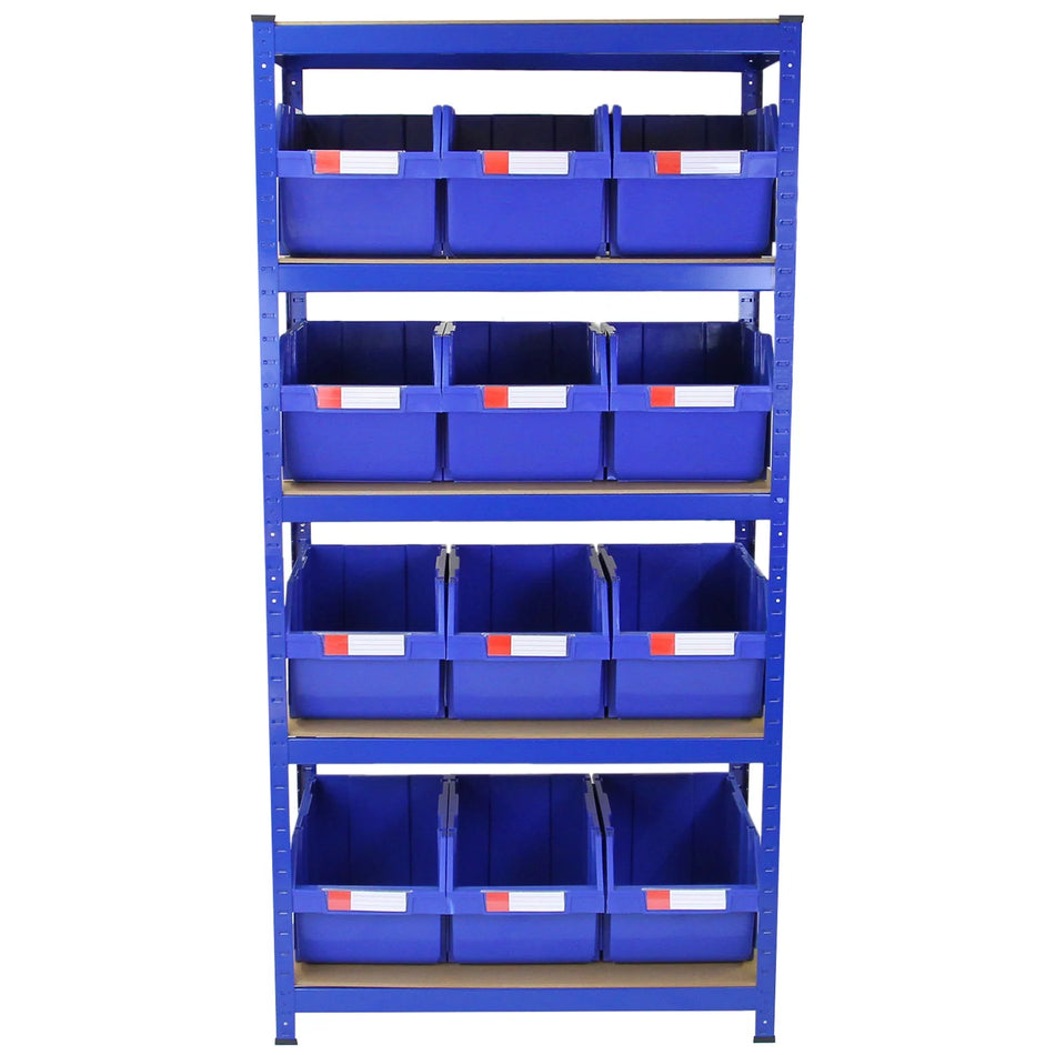 T-RaxWorks 90cm Shelving with 12 x Storage Quick Pick Bins