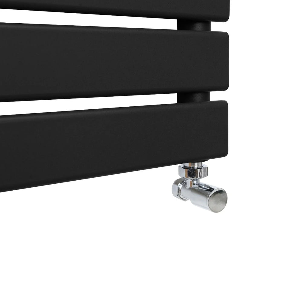 RaxWorks Flat Panel Towel Radiator – 1200mm x 450mm – Black