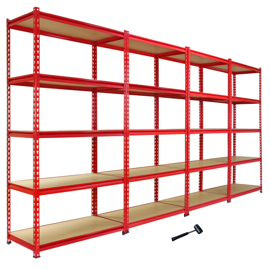 4 x Z-RaxWorks Metal Racking Units Red 90cm