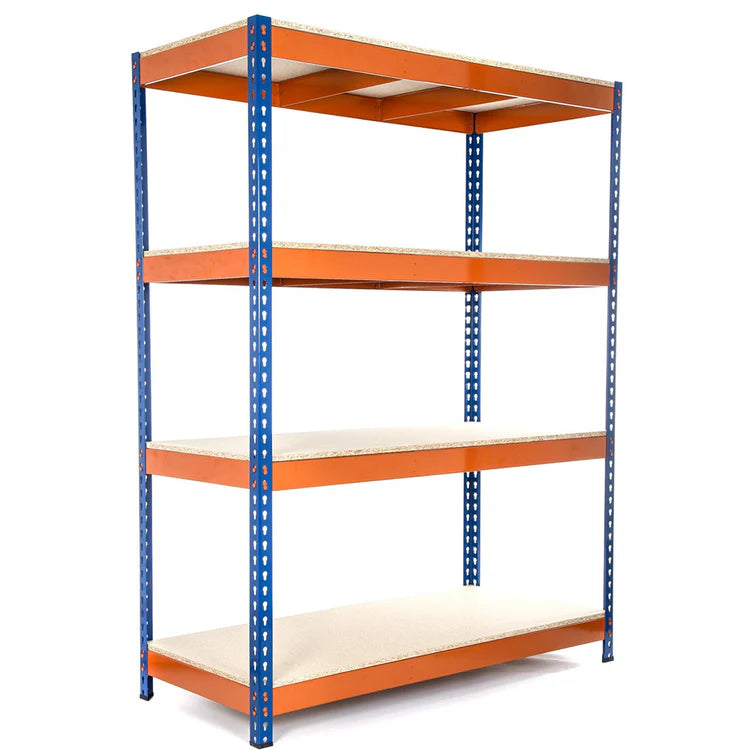 Heavy Duty Racking Shelving Unit With 5 Tier Shelfs 1800mm H x 1500mm W x 450mm D - 9 X Storage Boxes 38L