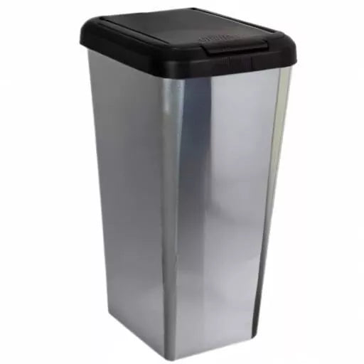 Silver 45L Kitchen Bin – Heavy Duty Swing Top Waste Bin with Lift & Touch Lid