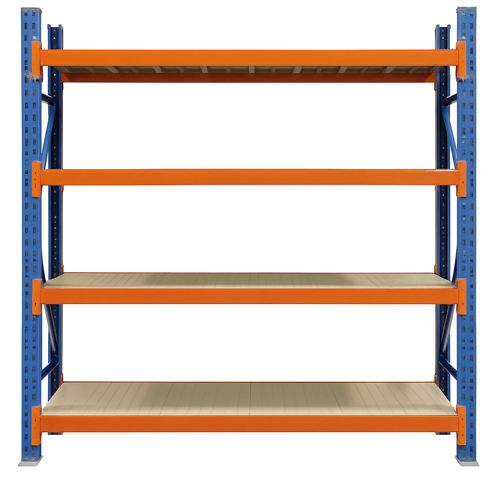 Long Inventory Racking Long Span Warehouse Racking 2000mm L, 600mm D, 2000mm H With 4 Shelves ...