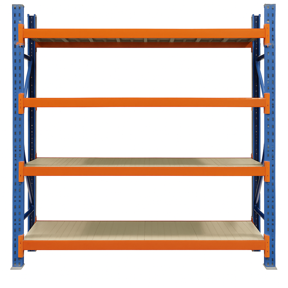 Long Span Warehouse Racking 2000mm L, 600mm D, 2000mm H With 4 Shelves