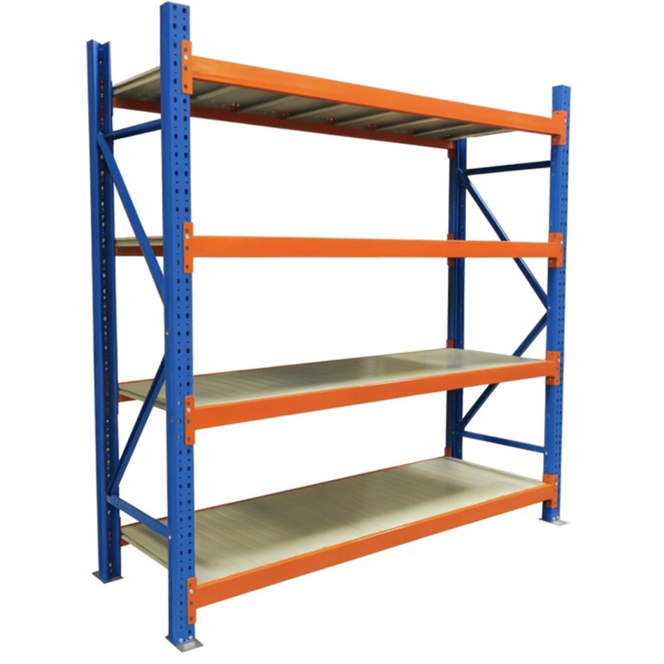 Long Span Warehouse Racking 2000mm L, 600mm D, 2000mm H With 4 Shelves