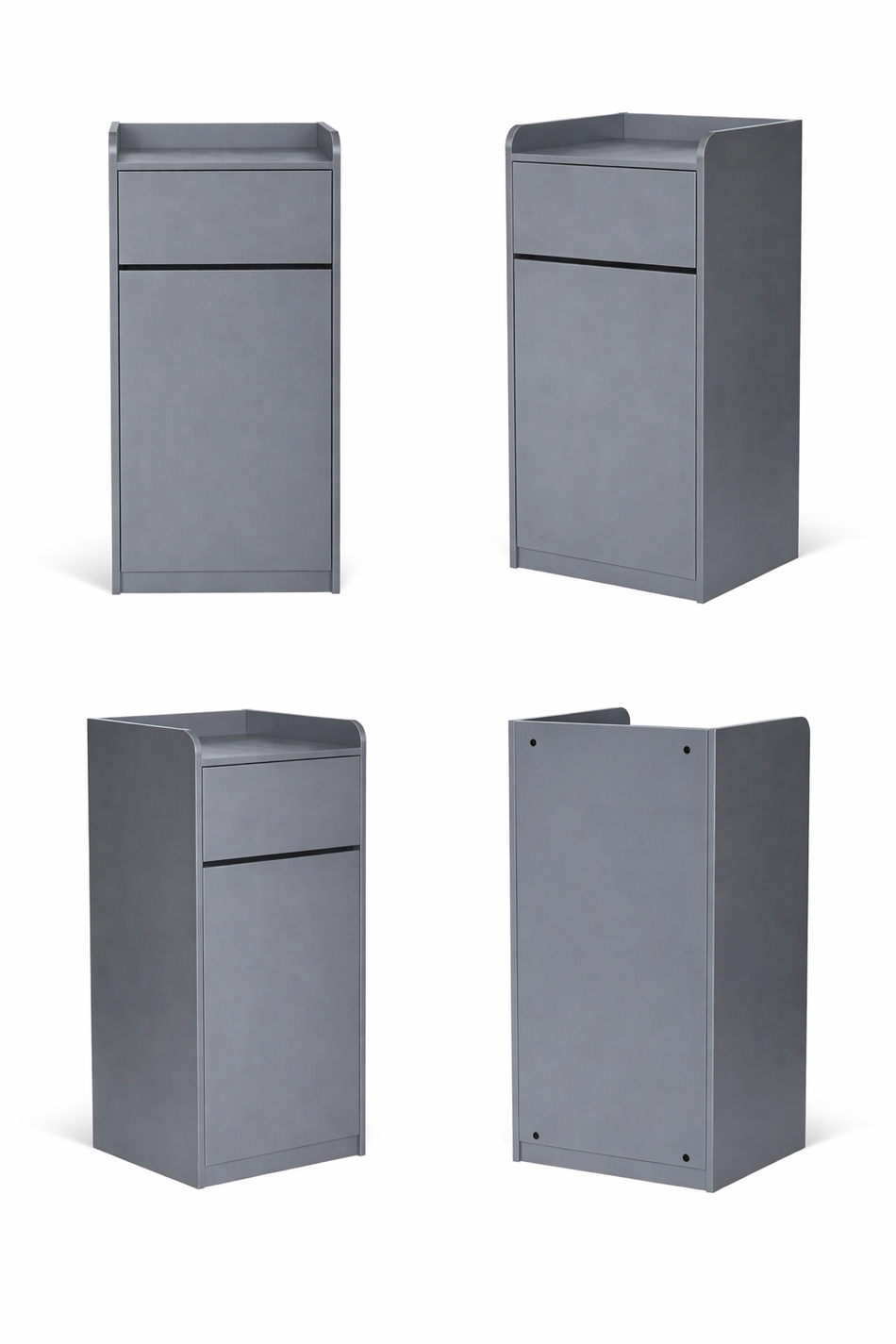 Wooden Bin Cabinet, Takeaway Restaurant Trash Bin - Grey