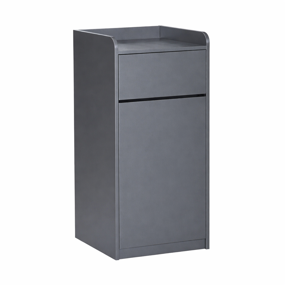Wooden Bin Cabinet, Takeaway Restaurant Trash Bin - Grey