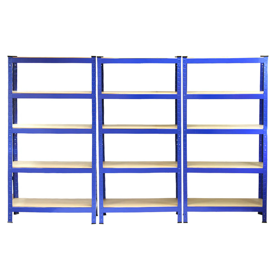 3 x 75cm Garage Racking 5 Tier Shelving Unit Boltless Heavy Duty Metal Shelving Shed Storage