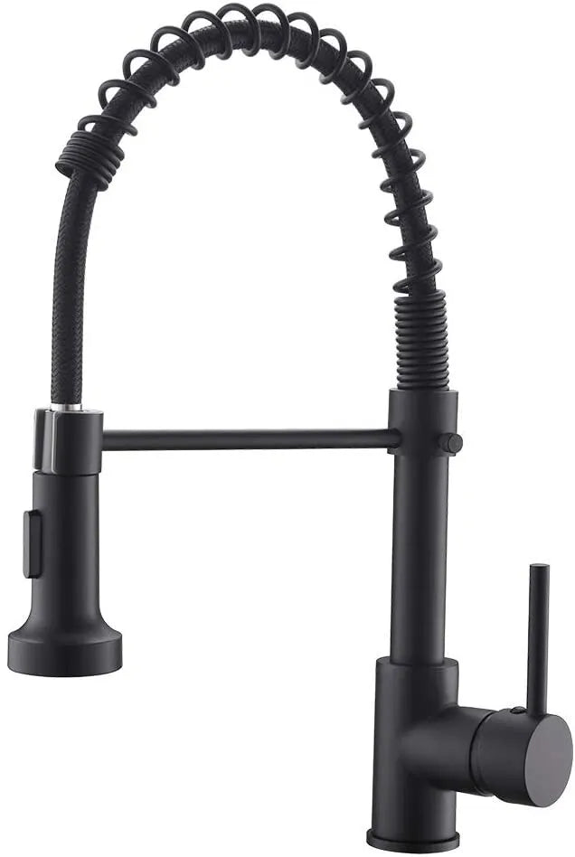 Matte Black Pull-Down Kitchen Sink Tap