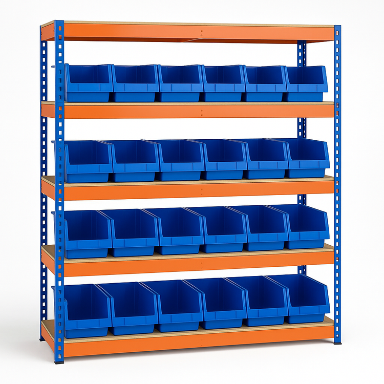 Heavy Duty Racking 5 Tier Shelving 1800mm H x 1500mm W x 600mm D with ...