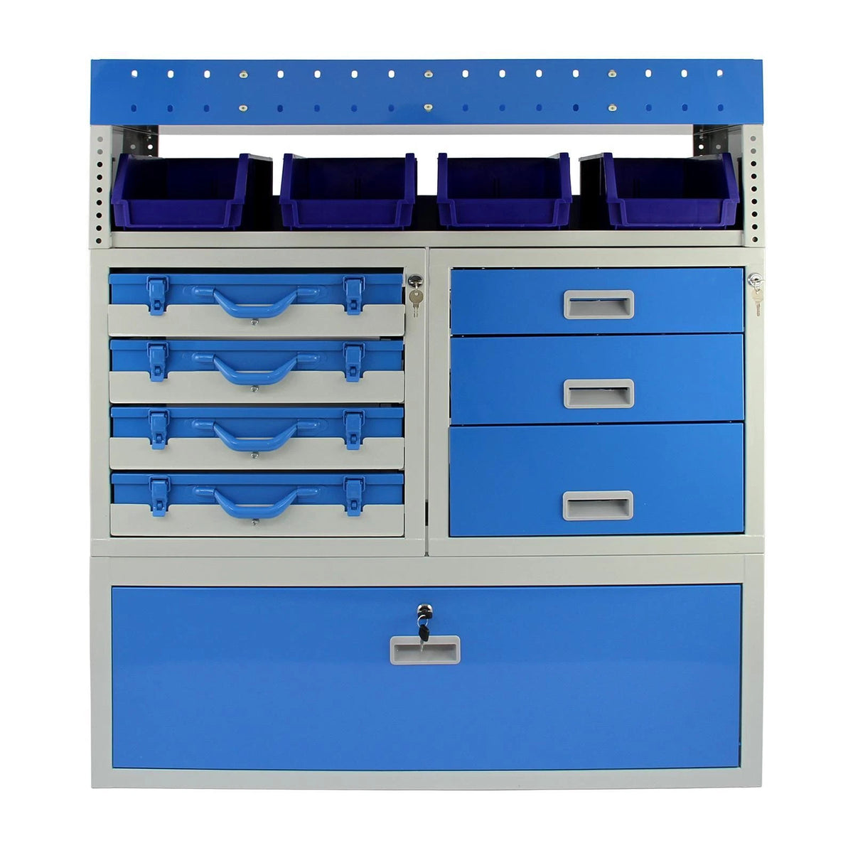 Lockable Racking Storage For Boxes Van Racking Storage, Vehicle Metal Shelving With Lockable Drawers Unit ...