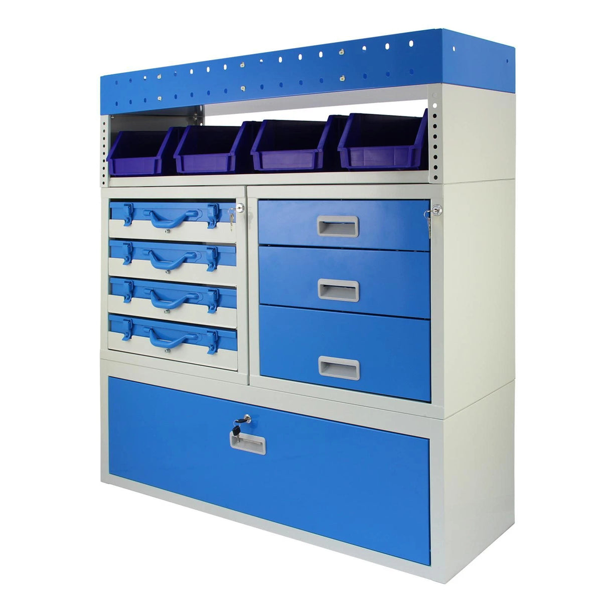 Van Ractchet Storage Box Van Racking Storage, Vehicle Metal Shelving With Lockable Drawers Unit ...